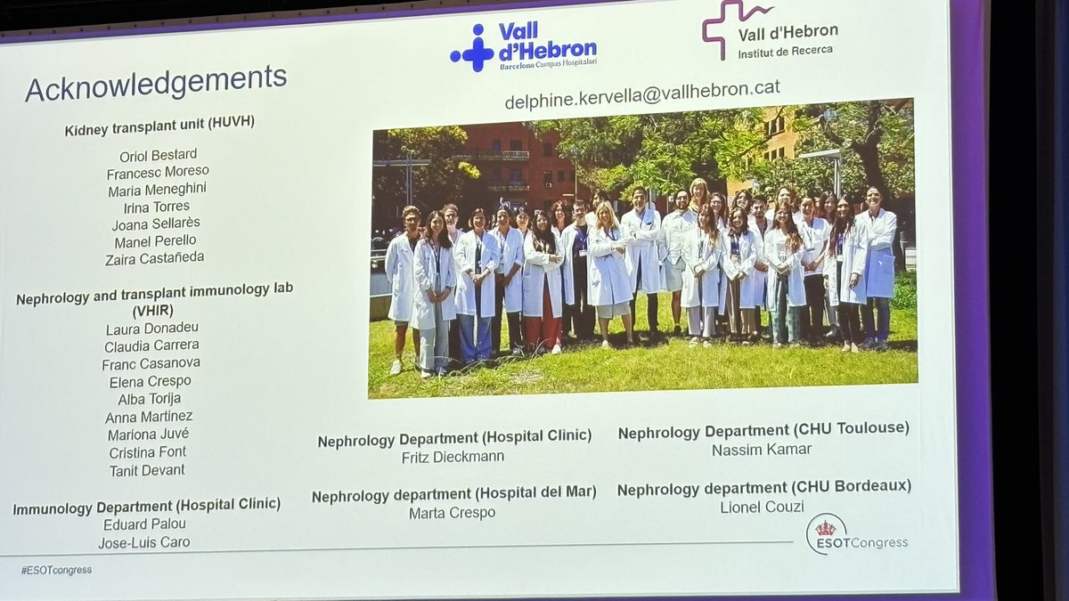 SFT Transplantation (@sftfrancophone) on Twitter photo Novel approaches to immunosuppression in kidney transplantation in #esotcongress 2025 :
Cellular basis of anti-HLA antibody rebound and réjection in kidney transplants desensitized with Imlifidase by Delphine KERVELLA @sft <a href="/ESOTtransplant/">ESOTtransplant</a> <a href="/OriolBestard/">oriol bestard</a> <a href="/KamarNassim/">Kamar Nassim</a> <a href="/LionelCouzi/">Lionel Couzi</a> Novel approaches to immunosuppression in kidney transplantation in #esotcongress 2025 :
Cellular basis of anti-HLA antibody rebound and réjection in kidney transplants desensitized with Imlifidase by Delphine KERVELLA @sft <a href="/ESOTtransplant/">ESOTtransplant</a> <a href="/OriolBestard/">oriol bestard</a> <a href="/KamarNassim/">Kamar Nassim</a> <a href="/LionelCouzi/">Lionel Couzi</a>