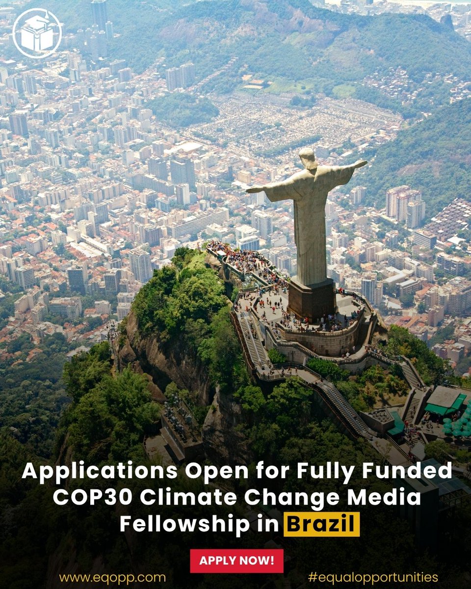 eqoppofficial's tweet photo. COP30 Climate Change Media Fellowship 2025 | Fully Funded
Apply Here: https://t.co/ZRCZ2aPvtw

Benefits:

-Airfare
-Accommodation
-Meals
-Visa
-Editorial support
Application Deadline: July 15, 2025

Sourced and re-written from official site. For credit email or message us. https://t.co/AKRDeoSZP6