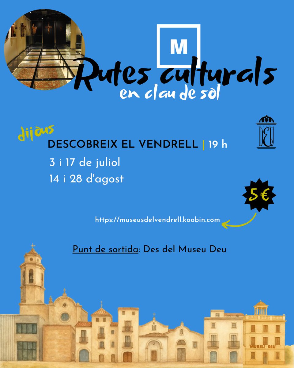 Museu Deu (@museu_deu) on Twitter photo 📢Recordeu que aquest proper dijous dia 3 de juliol a les 19 h, passejarem pel Vendrell!!! Us apunteu? museudeuelvendrell.blogspot.com/p/agenda-provi……
<a href="/Turismevendrell/">Turisme El Vendrell</a>
<a href="/elvendrell_cat/">Ajuntament del Vendrell</a>
<a href="/costadauradatur/">Costa Daurada</a>
<a href="/sortirambnens/">Sortir amb nens</a>
<a href="/TGNturisme/">Tarragona Turisme</a> 📢Recordeu que aquest proper dijous dia 3 de juliol a les 19 h, passejarem pel Vendrell!!! Us apunteu? museudeuelvendrell.blogspot.com/p/agenda-provi……
<a href="/Turismevendrell/">Turisme El Vendrell</a>
<a href="/elvendrell_cat/">Ajuntament del Vendrell</a>
<a href="/costadauradatur/">Costa Daurada</a>
<a href="/sortirambnens/">Sortir amb nens</a>
<a href="/TGNturisme/">Tarragona Turisme</a>