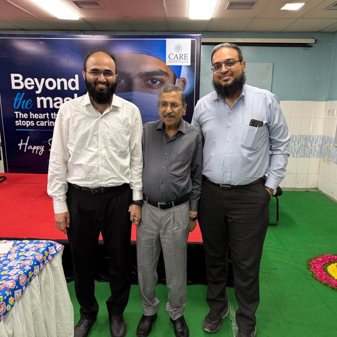 Doctors’ Day 2025 | CARE Hospitals
An honour to meet Dr. Bajrang Pratap Sir, one of Hyderabad’s most respected Medical Gastroenterologists—calm, wise, and deeply admired by generations of doctors.
Also in the frame: my dear friend and colleague Dr. Sayyed Muzammil, with whom it’s