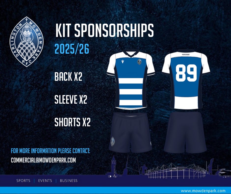 🔵Sponsorship Opportunity⚪️

Be part of the action and put your brand front and centre on our 1st, 2nd &amp; 3rd XV playing kits for the 2025/26 season.

A chance to support local rugby and boost your visibility every match day!

📩 DM us to learn more

#MowdenFamily