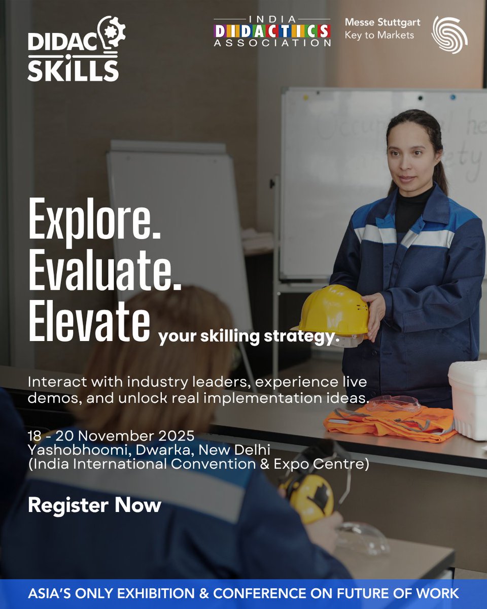 Step into a transformative learning environment designed to empower institutions, training experts, and workforce development professionals with future-ready solutions.

🗓 18–20 November 2025 | 📍 Yashobhoomi (IICC), Dwarka, New Delhi