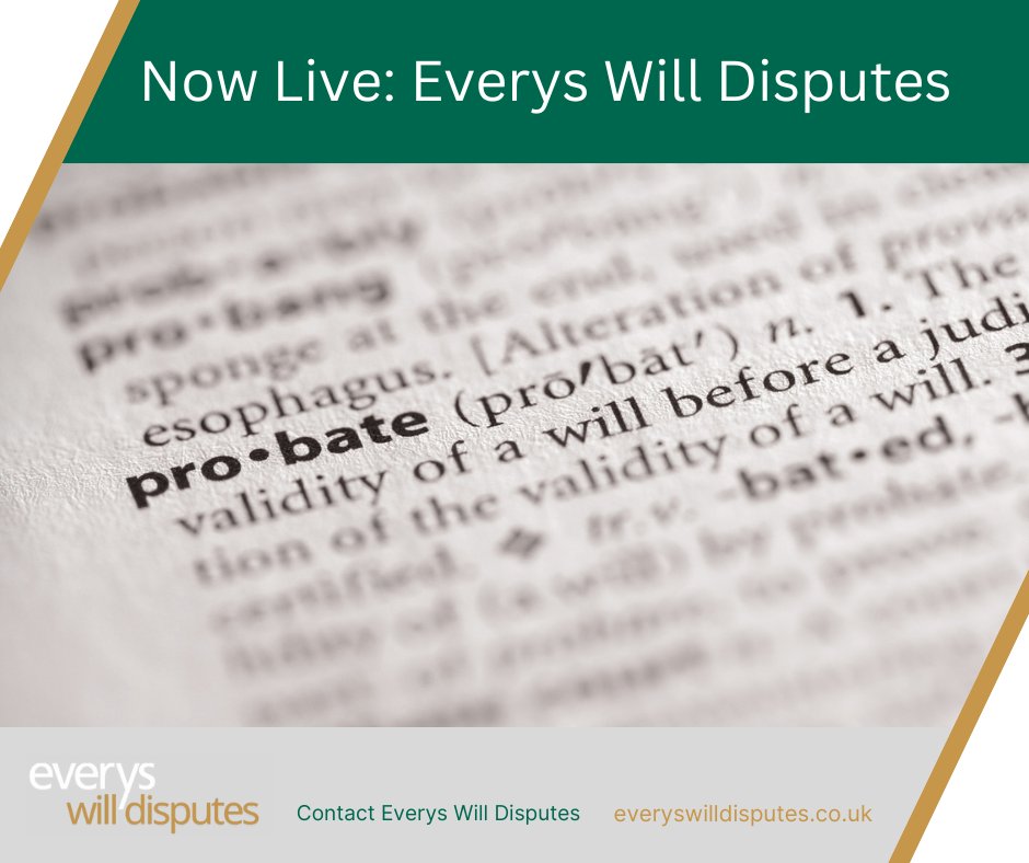 Have you checked out our new website yet?🆕

✔️ Will disputes
✔️ Executor issues
✔️ Inheritance claims
👩‍⚖️ Expert legal advice
📞 Free 45-min phone consultation

Check it out: everyswilldisputes.co.uk

#WeAreEverys #WillDisputes #EWD
