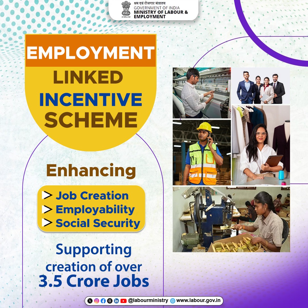 More jobs, More support for Yuva Shakti

With the Employment Linked Incentive (ELI) Scheme, the government intends to catalyze job creation in all sectors, besides incentivizing youth joining the workforce for the first time.

#ELI4ViksitBharat