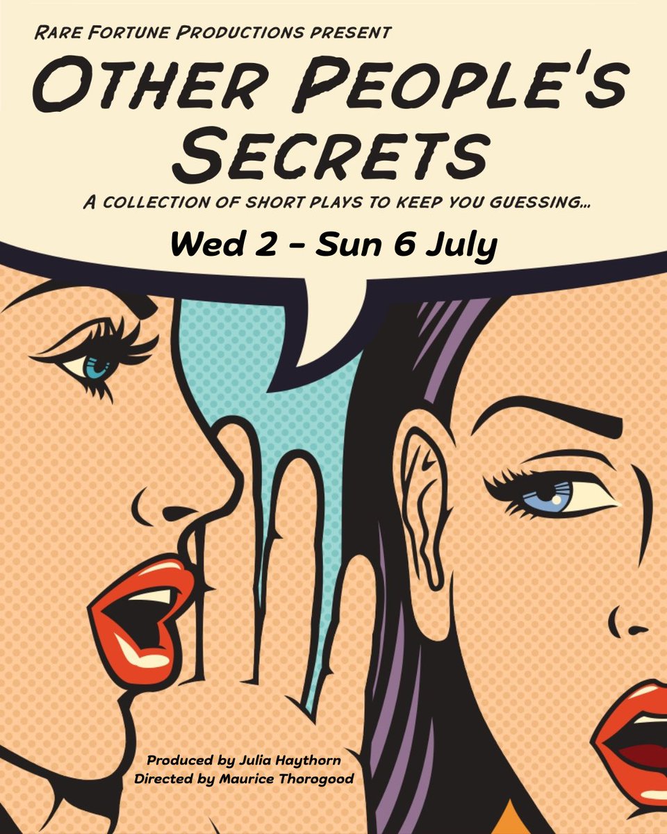 Rare Fortune Productions return to the OSO with Other People’s Secrets (Wed 2 - Sun 6), an entertaining and varied collection of short plays exploring the power of secrets to change lives.

Book now: osoarts.ticketsolve.com/ticketbooth/sh…