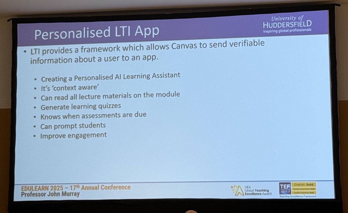 Tutoring and intelligence- how can AI come into play? 
Interesting presentations on site. 

 #edulearn25