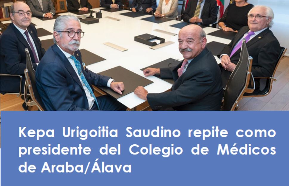 Ilustre Colegio Oficial de Médicos de Araba/Álava (@icomalava) on Twitter photo Kepa Urigoitia Saudino repite como presidente del Colegio de Médicos de Araba/Álava <a href="/icomalava/">Ilustre Colegio Oficial de Médicos de Araba/Álava</a>
El actual presidente encabeza la única candidatura presentada a las elecciones, por lo que ha sido reelegido sin necesidad de pasar por las urnas
#VitoriaGasteiz Kepa Urigoitia Saudino repite como presidente del Colegio de Médicos de Araba/Álava <a href="/icomalava/">Ilustre Colegio Oficial de Médicos de Araba/Álava</a>
El actual presidente encabeza la única candidatura presentada a las elecciones, por lo que ha sido reelegido sin necesidad de pasar por las urnas
#VitoriaGasteiz