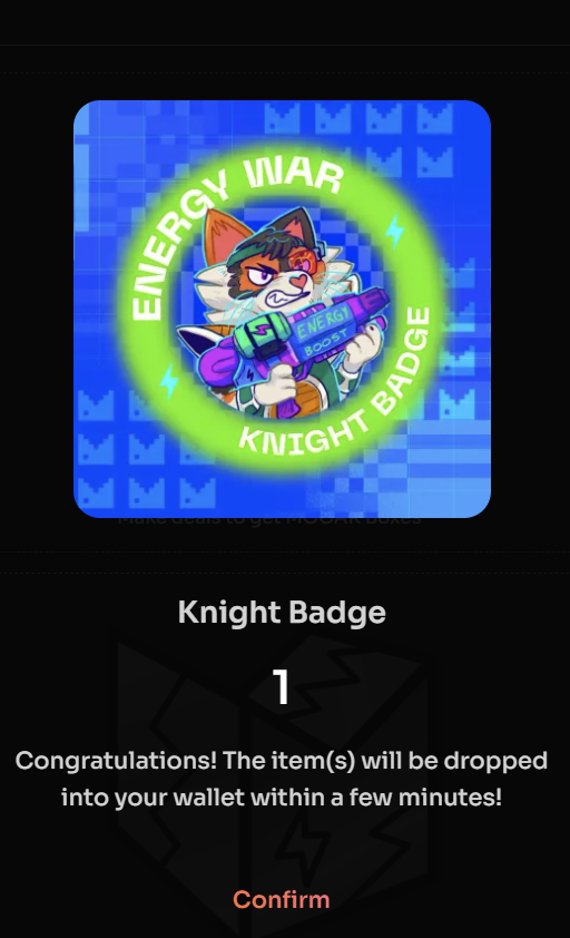 sinstepn's tweet photo. KNIGHT Badgeいただきました
…Week1参加できてないので１週遅れですがw
Raffleに間に合ってないからなんだかなー感はありますね

#STEPN #STEPNGO #EnergyWar #KnightBadge #badges #MOOAR https://t.co/5gyyQg7Yz4
