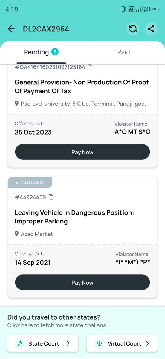 iamAryan_17's tweet image. Dear @narendramodi ji

Your Vehicle no DL2CAX2964 has 3 challans pending , kindly pay the challan on time and avoid any such violation next time 
Cc: @PMOIndia @HMOIndia  @dtptraffic