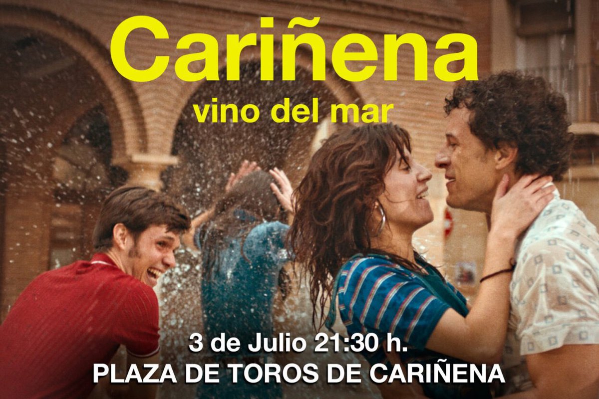 Cariñena volverá a ser el escenario de la película “Cariñena, vino del mar”, dirigida por Javier Calvo, cuyo principal patrocinador es la #DOCariñena. 

🗓️ 3 julio
🕤 21:30
📍Plaza de Toros de Cariñena

🎟️ elvinodelaspiedras.es/comunicacion/n…