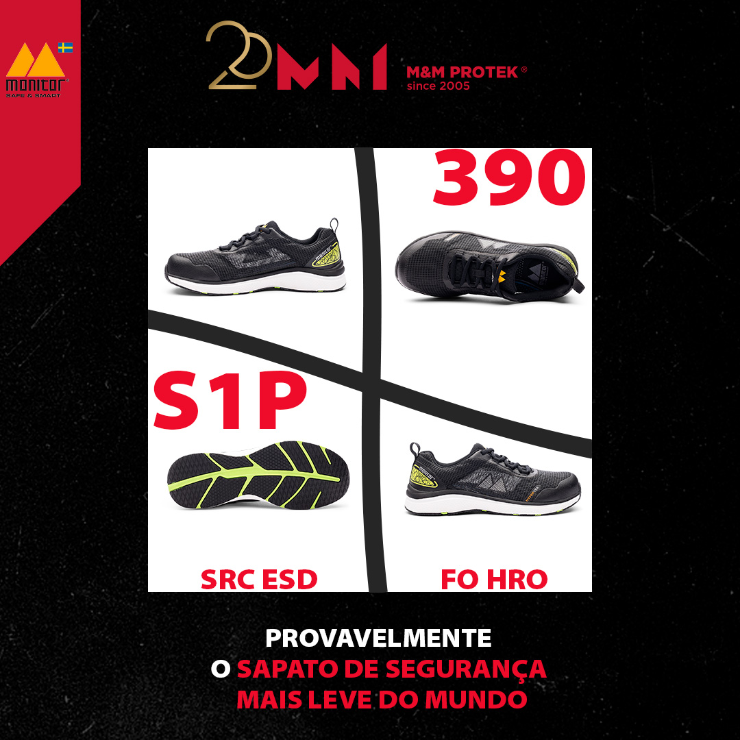 mmprotek's tweet photo. Apresentamos o Sapato de Segurança 390 S1P, provavelmente o sapato de segurança mais leve do mundo!
no dia a dia de trabalho.
@monitorbrand
#MMProtek #MonitorSafety #SapatoDeSegurança #LevezaExtrema #EPI #SegurançaNoTrabalho #TecnologiaSueca #Monitor390 https://t.co/zl8QlEE4s9