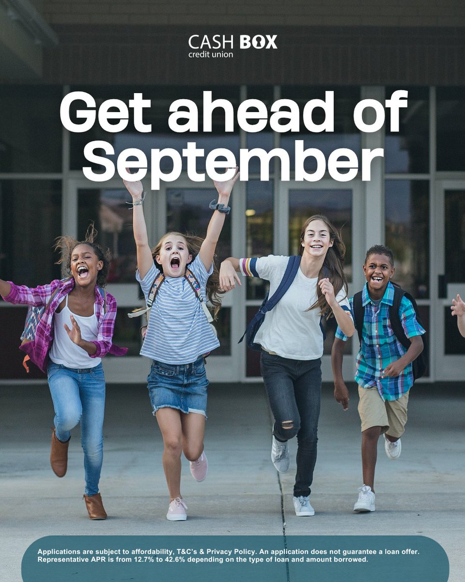 There's still 6 weeks to go before school's out for summer...but a head start's always a good idea when it comes to prep for the new term 📚
If you'd like to spread the cost of September, get in touch with us today 👇

cashbox.org.uk/loans/family-l…