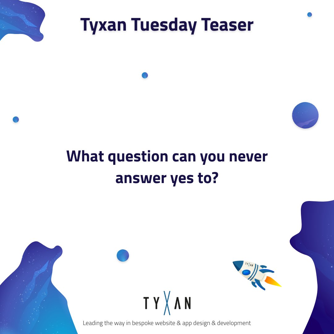 TyxanLtd's tweet photo. 🧠 Tyxan Tuesday Teaser 🧠

It's time to flex those brain muscles!

Drop your guesses in the comments below ⬇️

#TyxanTuesdayTeaser #BrainTeaser #RiddleMeThis #WebDevFun #TeamTyxan #GetThinking https://t.co/hh3z1j2Q7S
