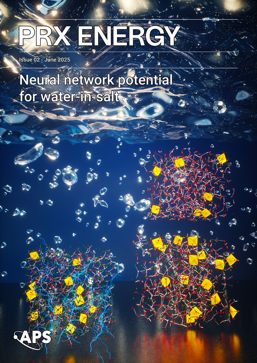 PRX_Energy's tweet image. The study featured on the cover of our latest issue combines experiments with simulations to probe the structural and dynamic properties of ZnCl2 electrolytes from salt-in-water through water-in-salt regimes.
Check it out: go.aps.org/4cxj5n9