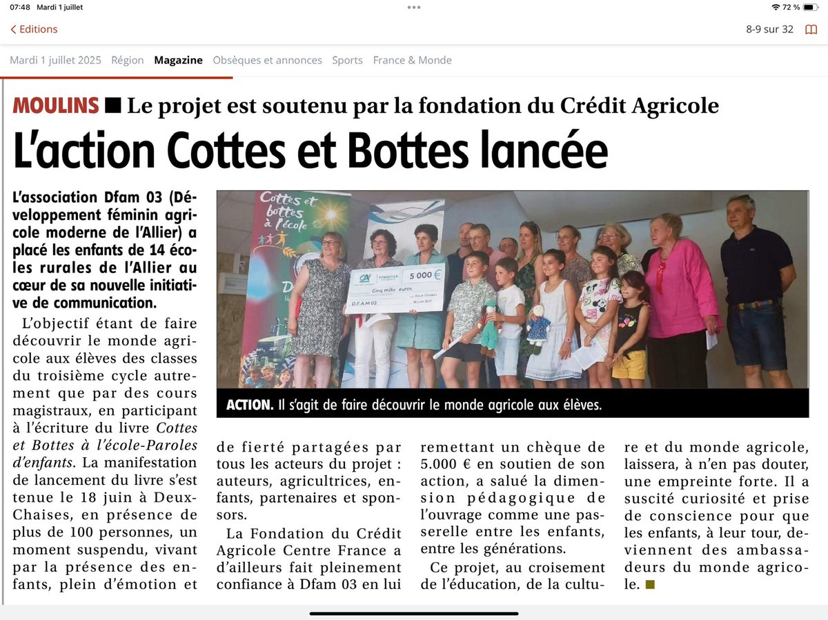 ✔️Clap de fin pour la création, 
✔️Clap de fin pour la distribution dans les 14 écoles! #CottesetBottes ! 
🔜Clap de départ pour la promo:  Marchés, festivals, salons et autres rencontres ! L’heure est à la diffusion du livre dans toutes les mains curieuses Merci <a href="/CreditAgricole/">Crédit Agricole</a>