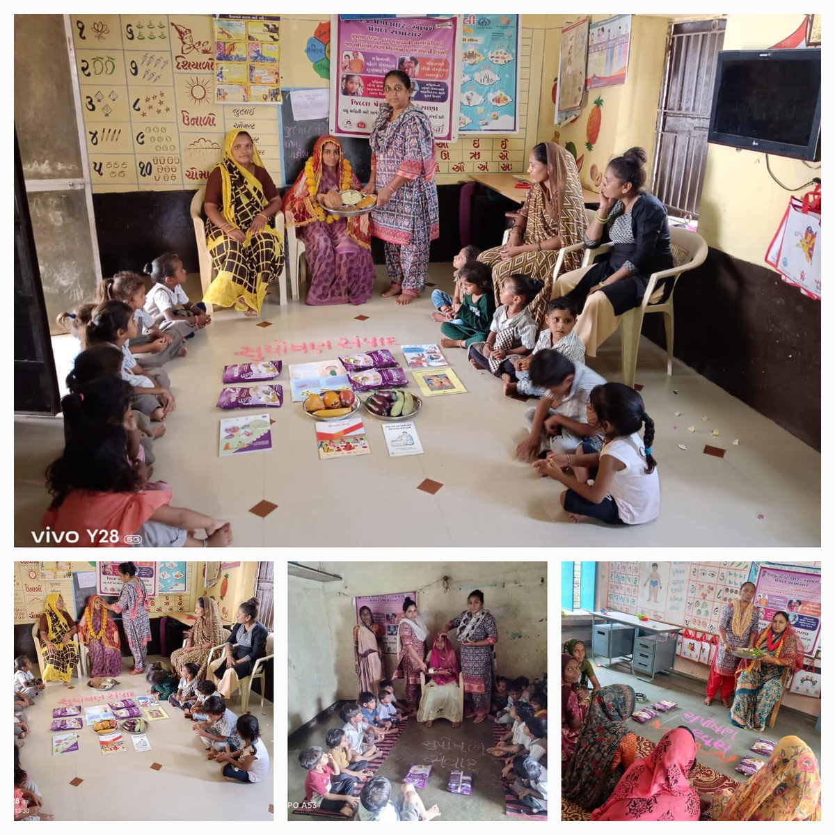 sardarpursector's tweet photo. આજ રોજ સરદારપુર સેજા માસના પ્રથમ મંગળવાર એટલે મંગળદીન નિમિત્તે - "સુપોષણ સંવાદ" ની ઉજવણી કરવામાં આવી. જેમાં સગર્ભા માતા ની ગોદ ભરાઈ અને સામુદાયિક ઉજવણી કરવામાં આવી.   

#Mehsana
#ICDS_Mehsana
@Poshan_Mehsana 
@ddo_mehsana
@CollectorMeh
@WCDGujarat 
@PoshanAbhiyaan @POSHANGujarat https://t.co/230r0Yx8jX