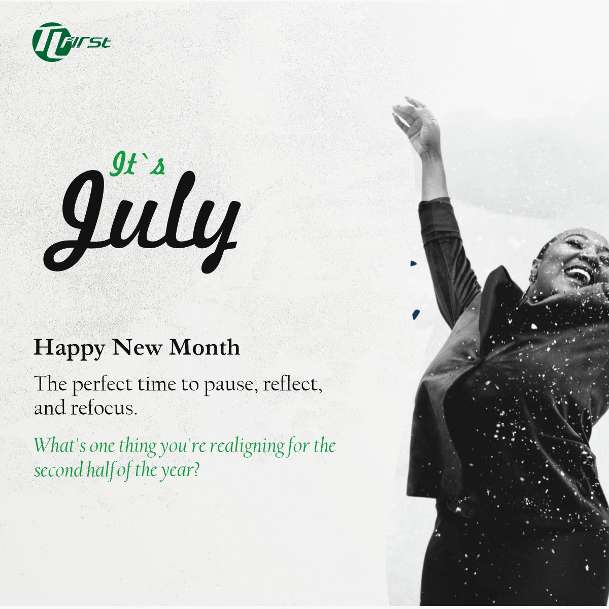 TLFirstGroup's tweet photo. Halfway there, but the best is yet to come.
Time to realign, refocus, and rise. 

What’s one goal you’re chasing harder this second half? 

#hellojuly☀️ #midyearreset #newmonthnewgoals #realign
#tlfirstmanagementconsulting
#deliveringtomorrowtoday https://t.co/Ru6BLnJMgs