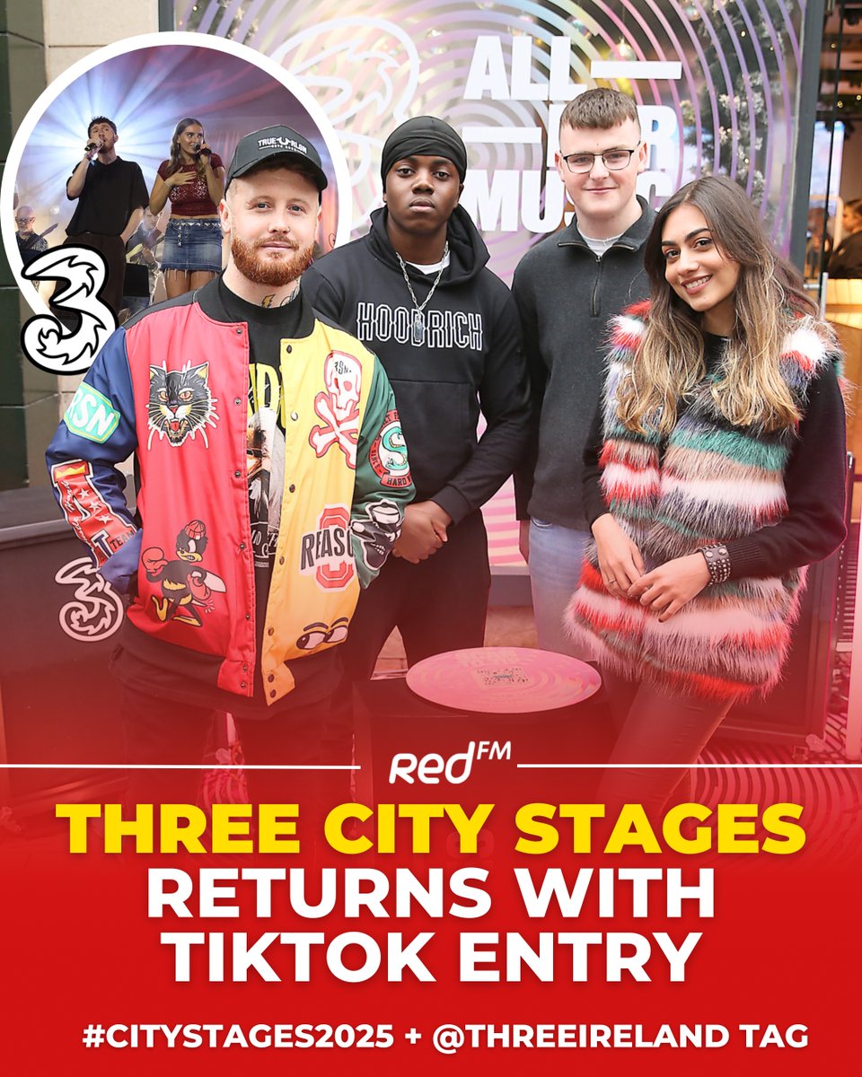 Three Ireland City Stages is back and offering you a chance to play at Electric Picnic 🎤

You can enter now via TikTok using #CityStages2025 and tagging Three Ireland