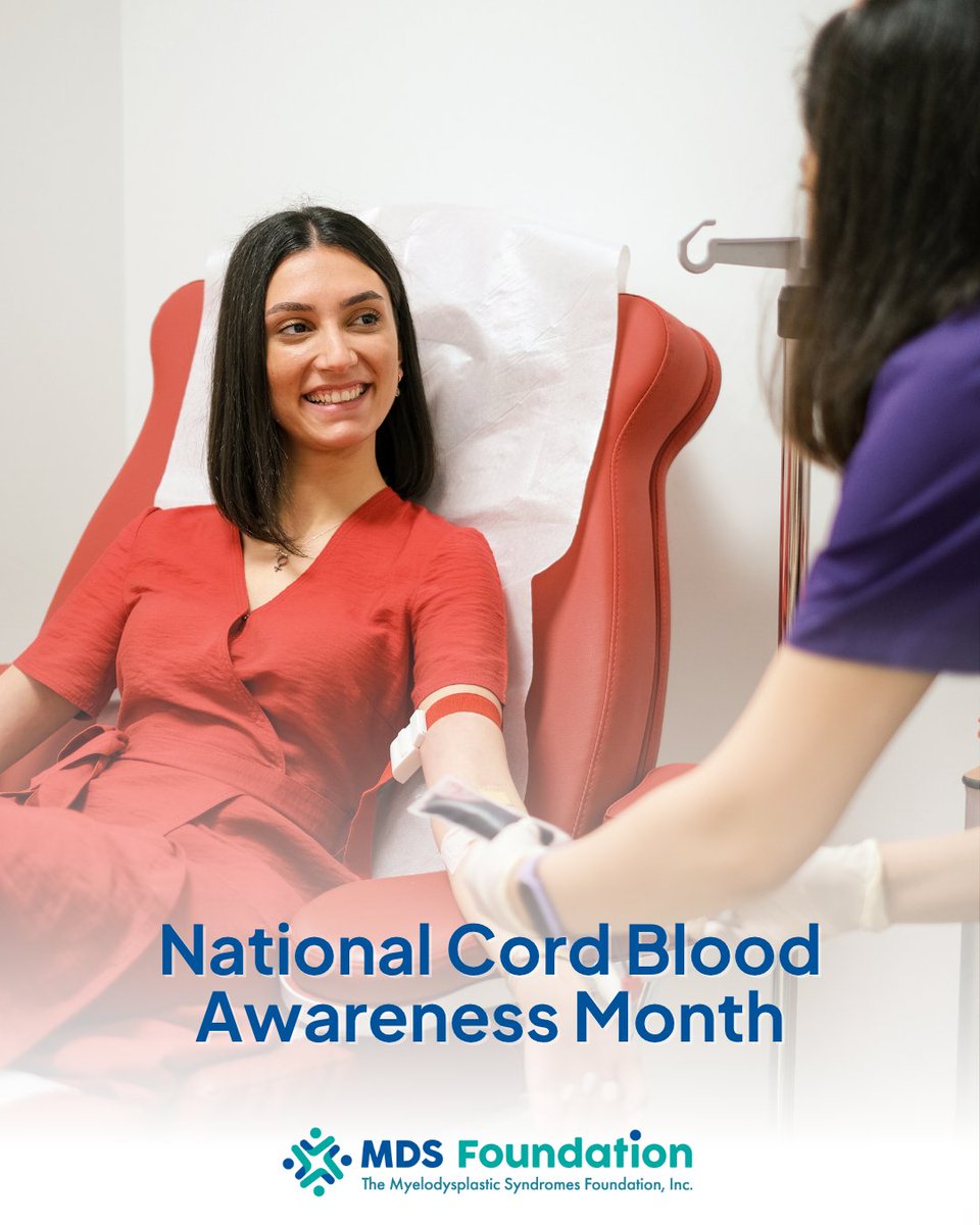 MDSFoundation's tweet image. July is National Cord Blood Awareness Month, a time to highlight the life-saving potential of cord blood, especially in the treatment of MDS.
Join us this month in supporting efforts to increase cord blood donations.
Learn about stem cell transplants: bit.ly/4k6IyWQ