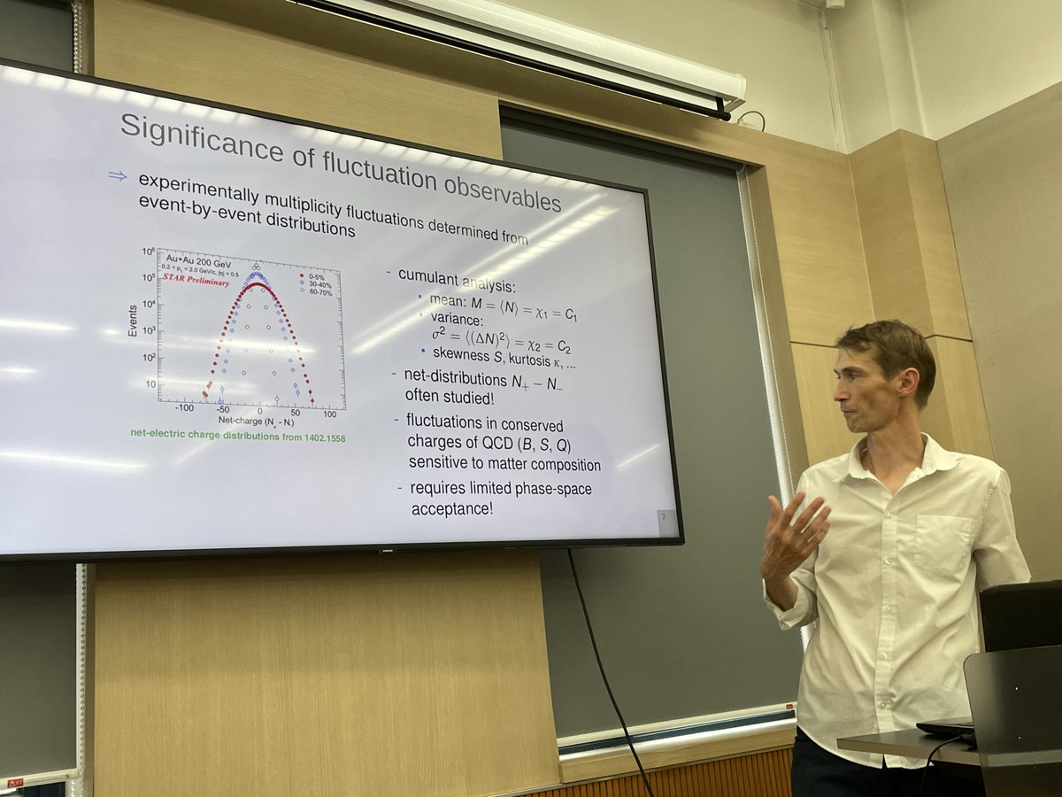 rothkopfAK's tweet photo. Pleasure to listen to Marcus Bluhm's (@NantesUniv @IMTAtlantique #SUBATECH) talk at #KoreaUniversity on the role of fluctuations in hydrodynamics of hot nuclear matter & #heavyion collisions. Theory challenge due to need of renormalisation. Part of our 🇰🇷🇫🇷🇪🇺FKPPN @CNRS @NRF_CIA. https://t.co/5yA5UXw376