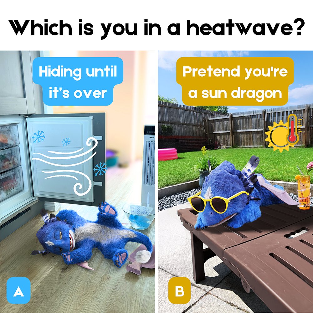 It’s been hot in the UK! 🥵
Tag someone who fits a profile! 👇

#heatwave #summer #pet #dragon #timandbash