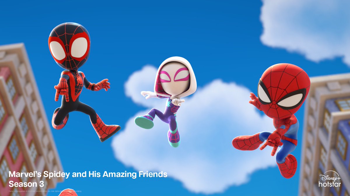 DisneyPlusID's tweet image. Misi hari ini: main, bantu teman, dan jadi pahlawan! Streaming semua episode Marvel&apos;s #SpideyAndHisAmazingFriends Season 3 sekarang, eksklusif di #DisneyPlusHotstarID.