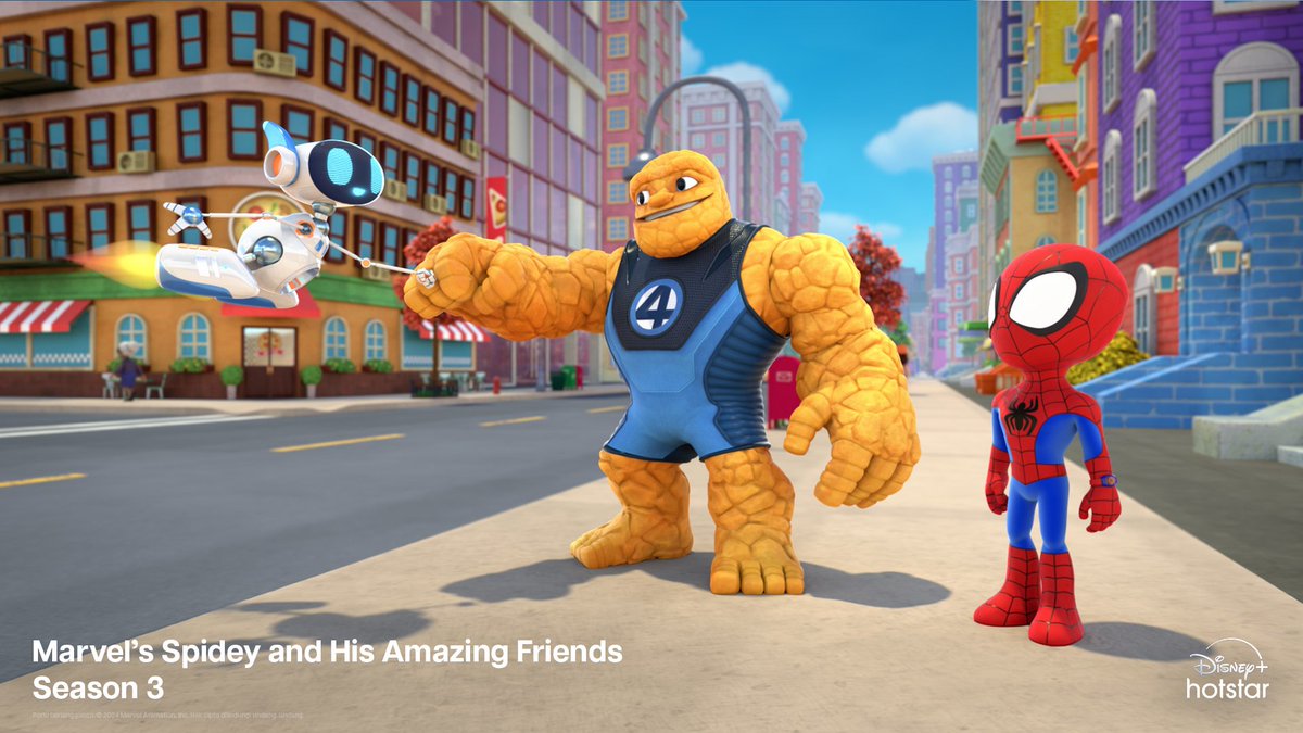 DisneyPlusID's tweet image. Misi hari ini: main, bantu teman, dan jadi pahlawan! Streaming semua episode Marvel&apos;s #SpideyAndHisAmazingFriends Season 3 sekarang, eksklusif di #DisneyPlusHotstarID.