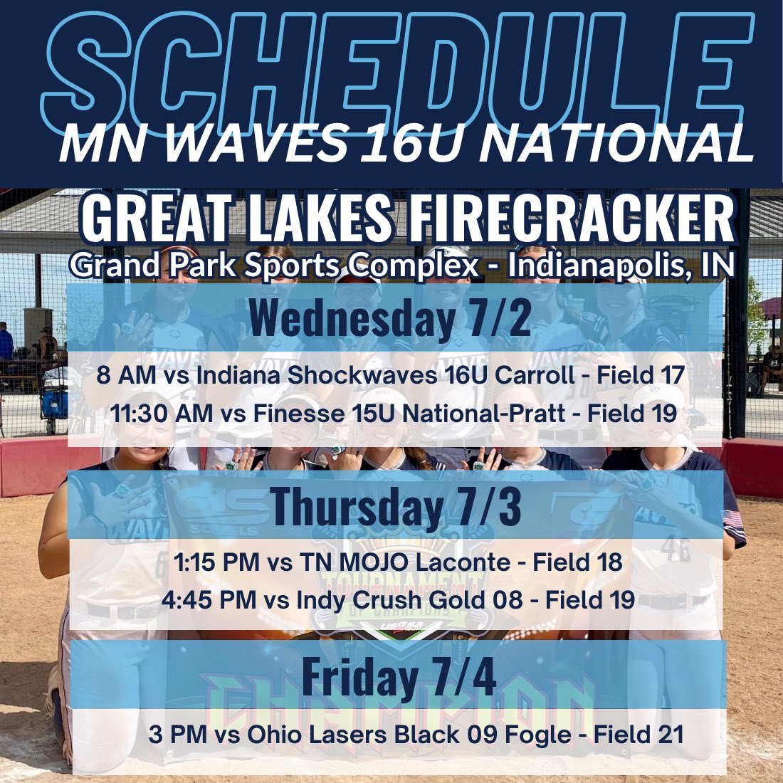 Indy pool play schedule! #rollwaves