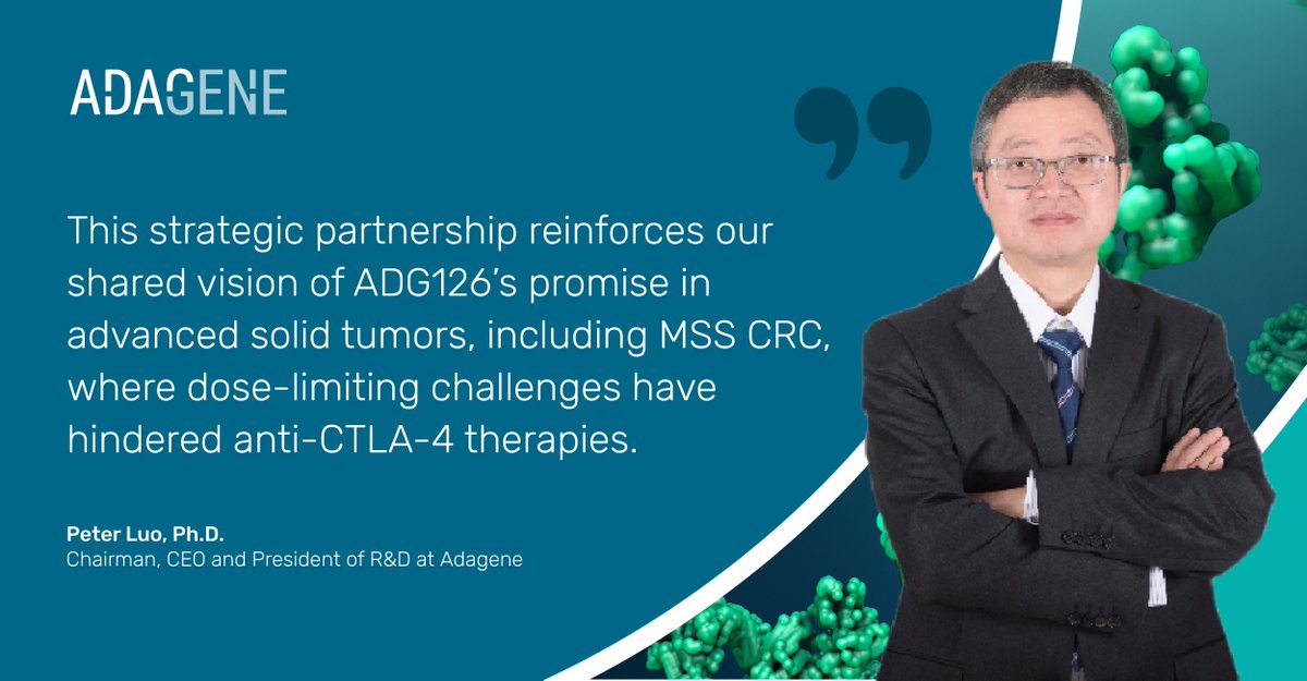 AdageneGlobal's tweet image. We are thrilled to announce the expansion of our partnership with @sanofi, highlighting the potential of our SAFEbody platform and the clinical proof of concept for ADG126, our masked anti-CTLA-4 program.Learn more: loom.ly/5lPD5Gw
#CTLA4 #ColorectalCancer