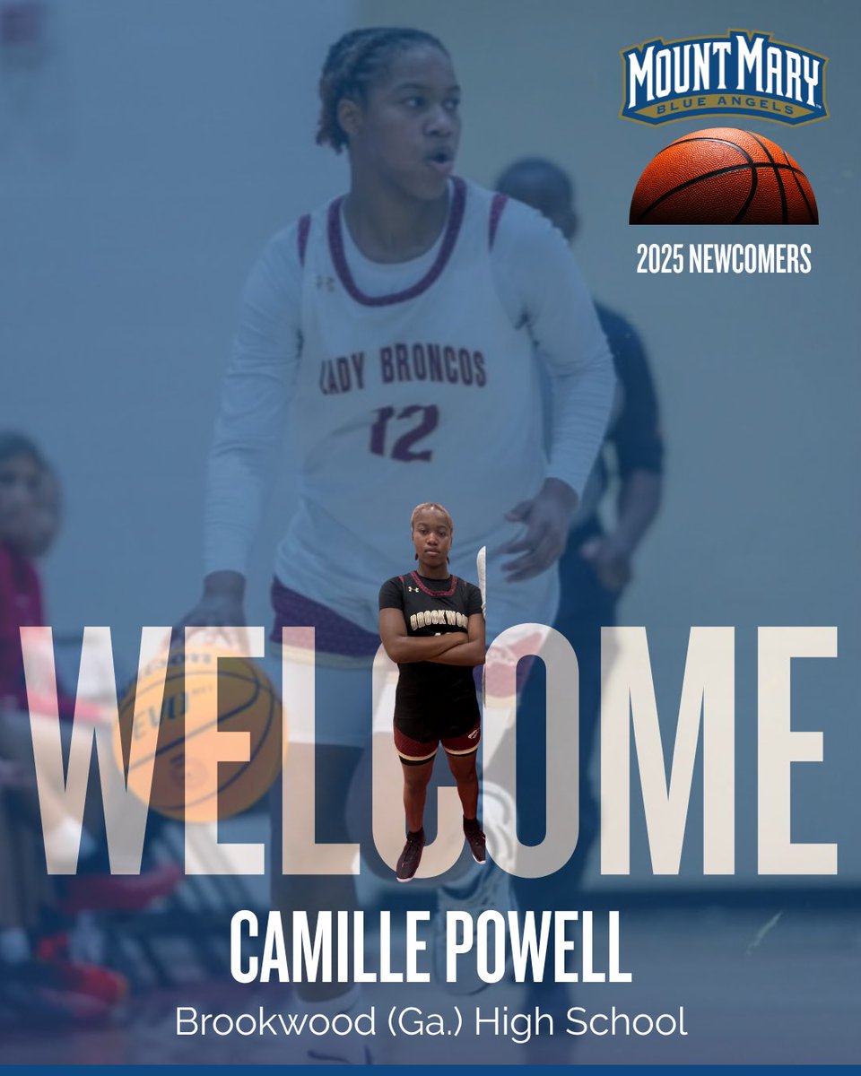 Introducing our newest Blue Angel basketball players, the Mount Mary University Class of 2029. Today, we introduce Camille, a 5-8 guard/forward from Brookwood High School in Snellville, Georgia. Welcome to the family!