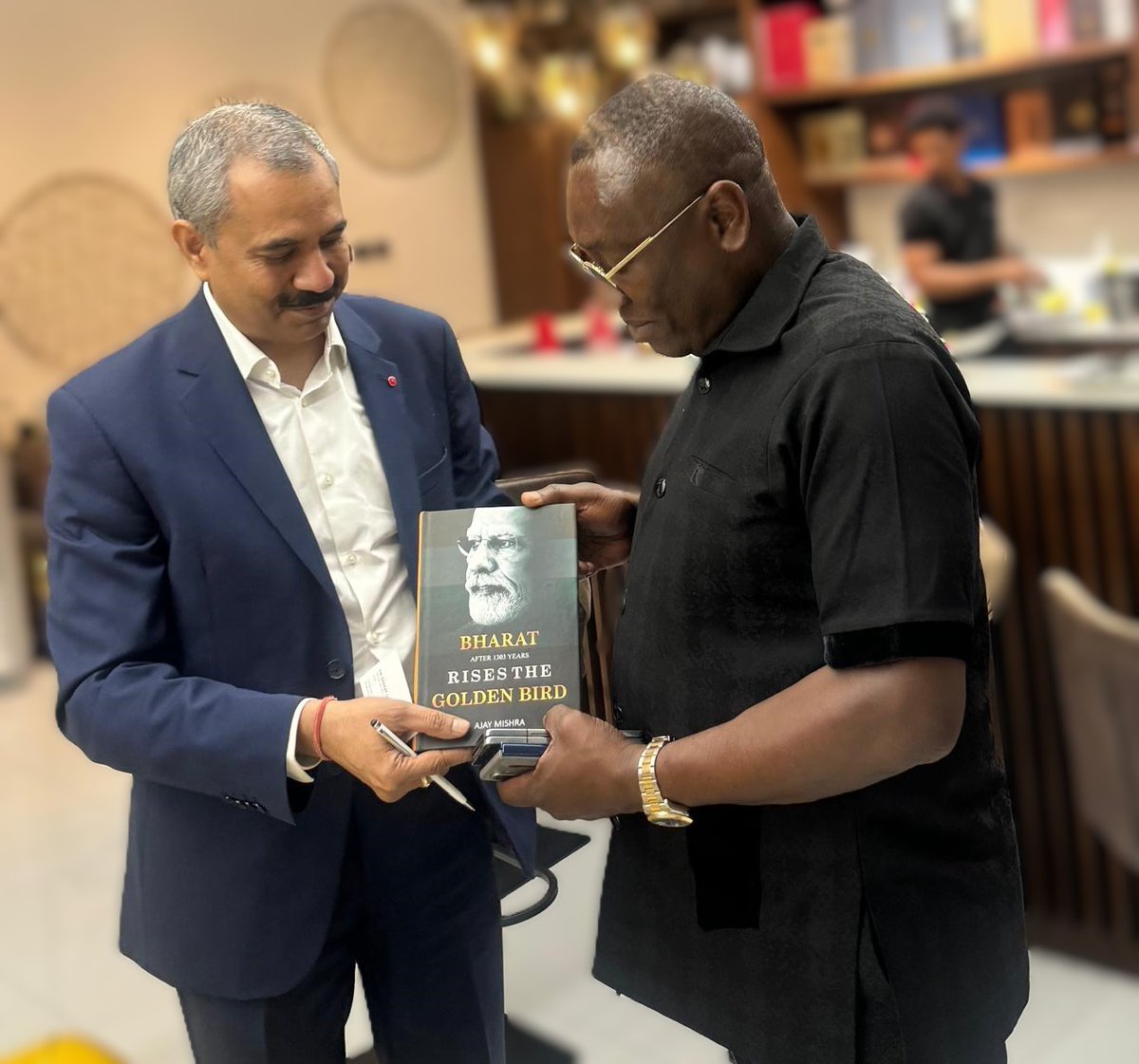 Had the honor of meeting #DrErnestOforiSarpong — a visionary Ghanaian entrepreneur behind The Special Group (Special Ice, UTV, U2 Salt, &amp; more). A self-made icon with deep insights on Africa-Asia collaboration.

#Ghana <a href="/PMOIndia/">PMO India</a> <a href="/narendramodi/">Narendra Modi</a>