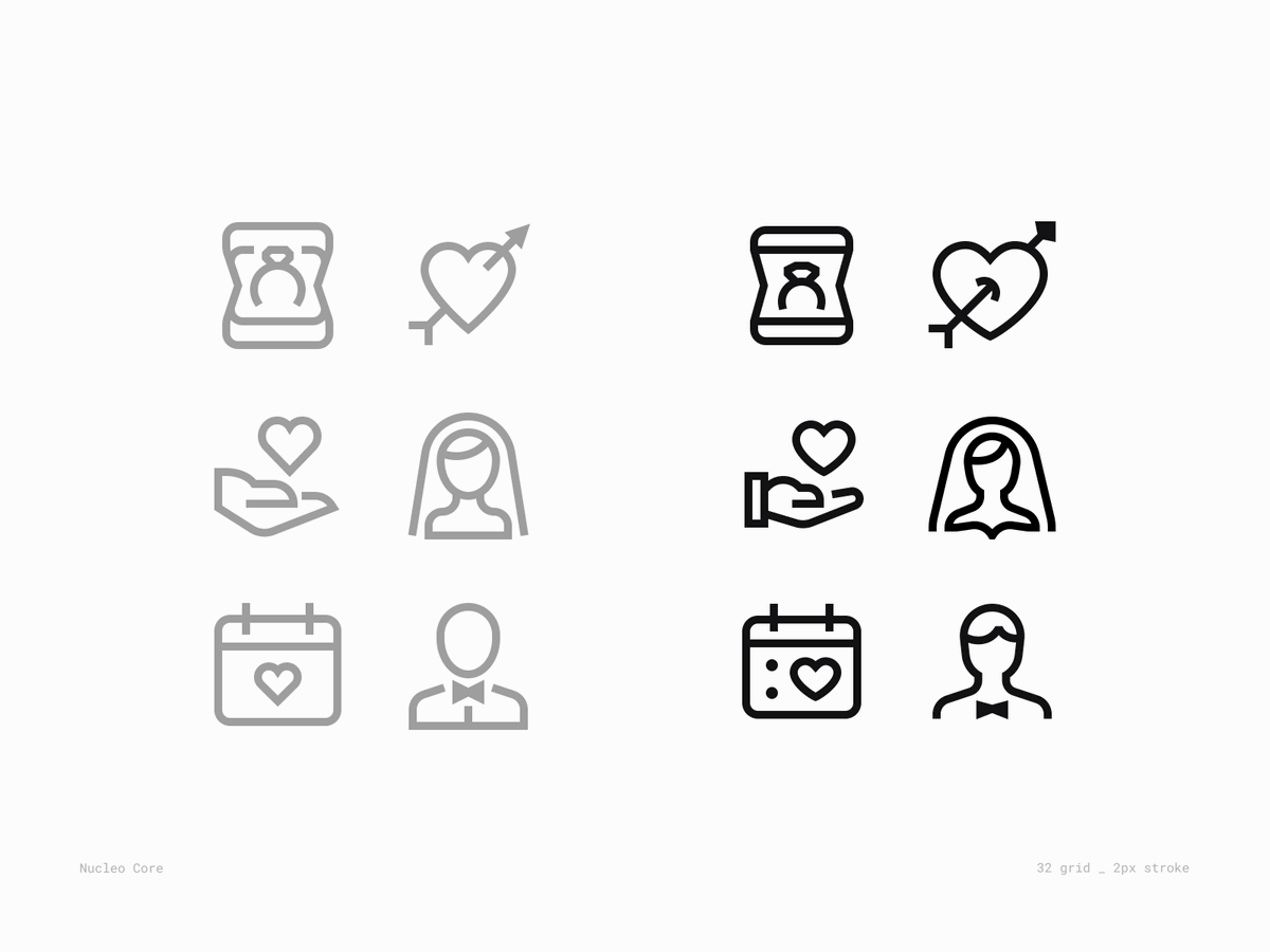 VladimirSDesign's tweet image. I’m continuing to work on improving the Core icons. The “Love” category is complete 😊
