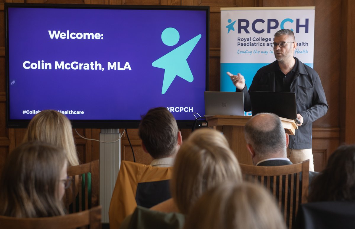 RCPCHIreland's tweet image. Following on from #CollaborativeHealthCare Report launch on community paediatrics last week we must express thanks to Colin McGrath, MLA, our report launch sponsor, who today in NI Assembly Plenary Session highlighted report findings, core themes & rec.s in a Member statement.