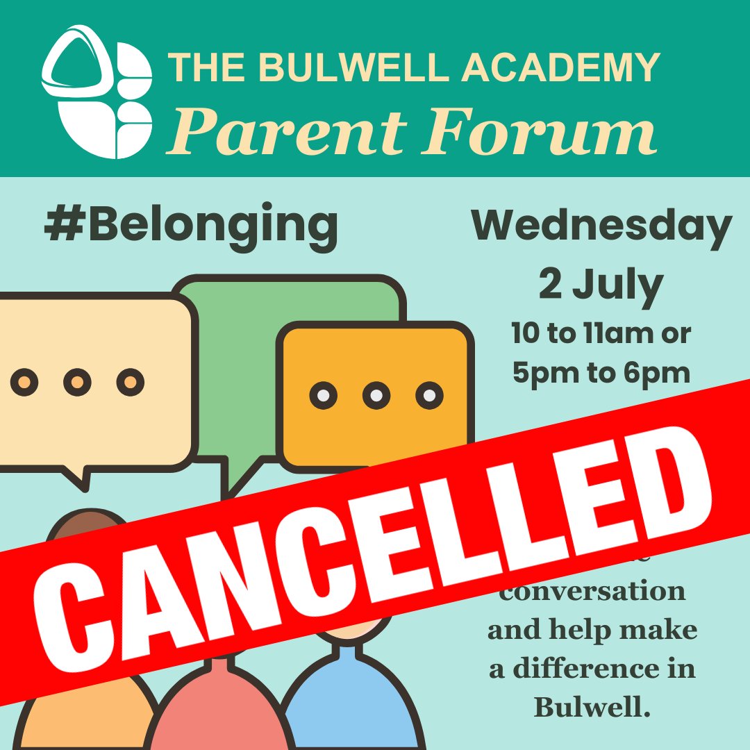 Hi everyone. Tomorrow's Parent Forum will not be going ahead. Many thanks to those who signed up to come. Our Open Mornings and Parent Forums will continue in the new academic year. We will announce dates and times in September. #eraofbelonging
