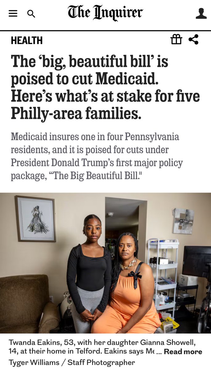 UNITEHEREPhilly's tweet image. As Senate Republicans move to throw 17 million people off their insurance, @PhillyInquirer profiles two @unitehere members who would be directly affected. So proud of Charles and Autumn for standing up and fighting to put #WorkersOverBillionaires. rb.gy/13nh0w