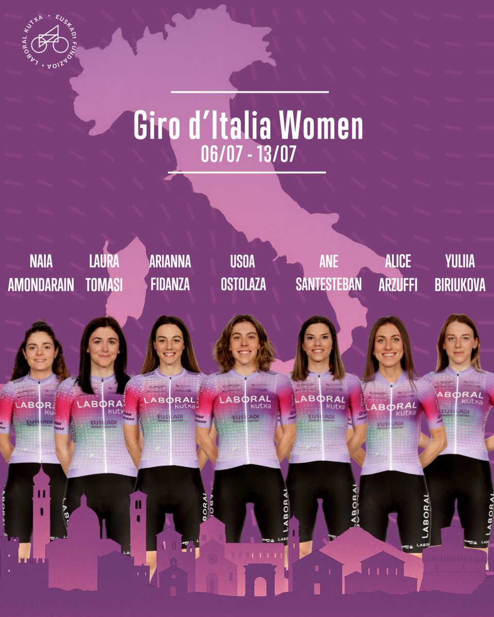 🔜 <a href="/girowomen/">Giro d'Italia Women</a> 💜💪🩷

Las 7 para la ronda italiana están preparadas.

Dena prest 💪🚴‍♀️

#LaboralKutxaEuskadi
