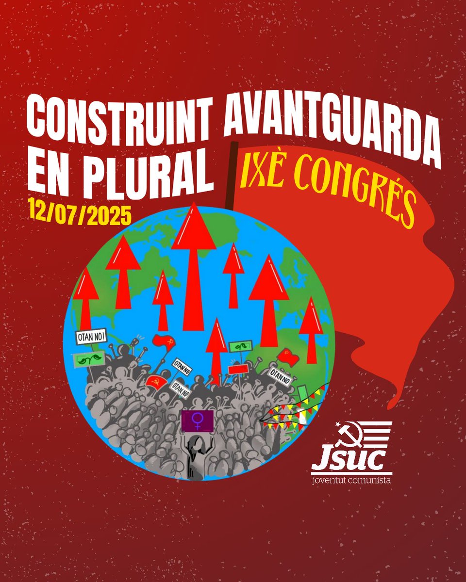 JSUC -Joventut Socialista Unificada de Catalunya ☭ (@jsuc_cat) on Twitter photo 🚩 Anunciem el nostre IXè Congrés.
Debat col·lectiu per enfortir l'organització. Rearmar-nos ideològicament per impulsar els moviments socials del país.
Un congrés per seguir construint avantguarda en plural. 🚩 Anunciem el nostre IXè Congrés.
Debat col·lectiu per enfortir l'organització. Rearmar-nos ideològicament per impulsar els moviments socials del país.
Un congrés per seguir construint avantguarda en plural.