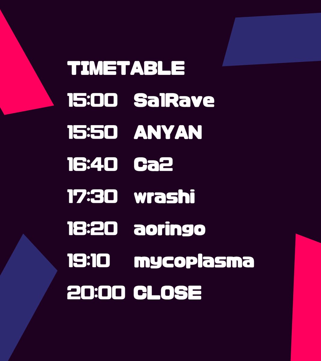 BarMachungo's tweet photo. 📆7/13(日)📆
🪩 NEO ELECTRONIC ⚡
🖊️Curated by Sa1Rave🖊️
⚡ #NEOELE 🪩
🌃 #広島マシュンゴ 🌃
⏰15時～20時⏰
💴CHARGE🍺
￥500+1D
🎵DJ🎵
Ca2、mycoplasma、wrashi、ANYAN、aoringo、Sa1Rave https://t.co/E45v6UPYBX