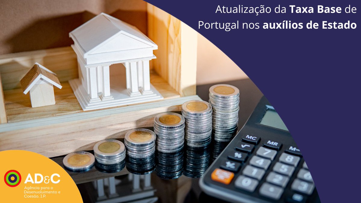 AD&C-Agência para o Desenvolvimento & Coesão, I.P. (@adecoesao) on Twitter photo 📢 A nova taxa base de Portugal para auxílios de Estado é de 2,21%, aplicável a partir de 1 de julho de 2025, segundo a <a href="/EU_Commission/">European Commission</a>.
ℹ️ tinyurl.com/auxilios-estado 📢 A nova taxa base de Portugal para auxílios de Estado é de 2,21%, aplicável a partir de 1 de julho de 2025, segundo a <a href="/EU_Commission/">European Commission</a>.
ℹ️ tinyurl.com/auxilios-estado