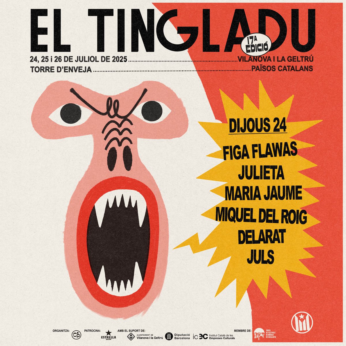 🔴 85% d'ENTRADES VENUDES 🔴

👉 Entrades a 14€ a eltingladu.cat

Corre, que volen! #ElTingladu2025