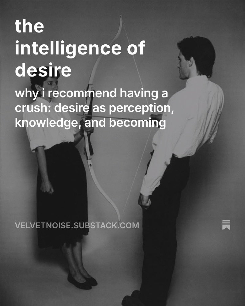 majamediaco's tweet image. wrote a lil manifesto / ode to the power of crushes, heartbreak, and the intelligence of wanting
part of my ongoing mission to make yearning cool again
this oneโs from the heart ๐ซโค๏ธโ๐ฅ