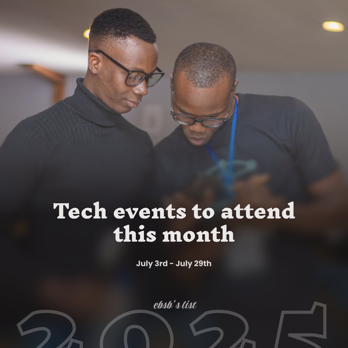 shalombrain's tweet image. It's the second half of the year, another season to start afresh, step out of the house, touch grass, and network with possible opportunities.
These are major tech events holding in Lagos that you shouldn't miss out on
This is esbs's list for July
👍 & ↪️ for more reach