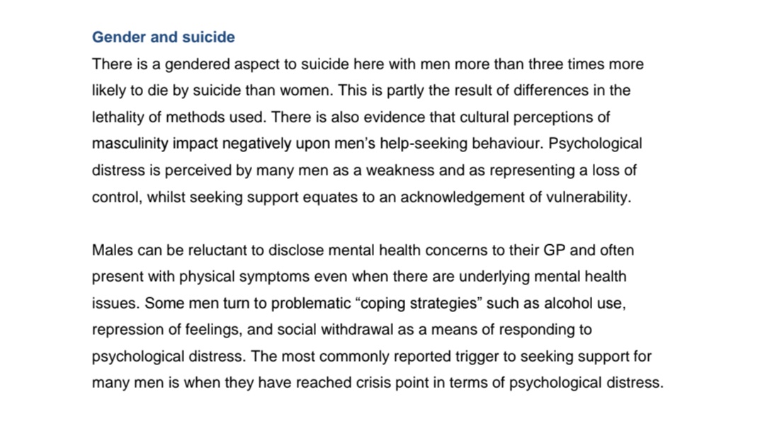 Men's Action Network - Mental Health Charity (@man_in_derry) on Twitter photo 📍 Protect Life 2 Action Plan
⚠️ Men are more than three times more likely to die by suicide than women.
⚠️ Mens health charities are chronically underfunded.
📌 For every £1 invested in MAN saves public £10
<a href="/mikenesbittni/">Mike Nesbitt</a> - Let's ensure we can again save and change lives. 📍 Protect Life 2 Action Plan
⚠️ Men are more than three times more likely to die by suicide than women.
⚠️ Mens health charities are chronically underfunded.
📌 For every £1 invested in MAN saves public £10
<a href="/mikenesbittni/">Mike Nesbitt</a> - Let's ensure we can again save and change lives.