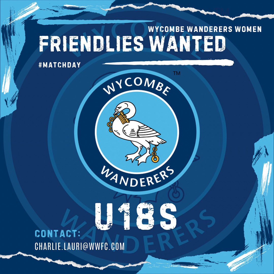 Charlie Lauri (@coach_charliel) on Twitter photo π’ <a href="/WWFCWomen/">Wycombe Wanderers Women (πΒ³)</a> U18s are still looking to fill a couple more pre-season friendlies!
π
Available dates:
πΉ 12th July
πΉ 19th July
πΉ 27th July
Interested? Get in touch or email: charlie.lauri@wwfc.com β½οΈπ
<a href="/WoSo_Friendlies/">WoSo Friendly Finder</a>
#WWFC #WycombeWanderers #GirlsFootball #PreSeason π’ <a href="/WWFCWomen/">Wycombe Wanderers Women (πΒ³)</a> U18s are still looking to fill a couple more pre-season friendlies!
π
Available dates:
πΉ 12th July
πΉ 19th July
πΉ 27th July
Interested? Get in touch or email: charlie.lauri@wwfc.com β½οΈπ
<a href="/WoSo_Friendlies/">WoSo Friendly Finder</a>
#WWFC #WycombeWanderers #GirlsFootball #PreSeason