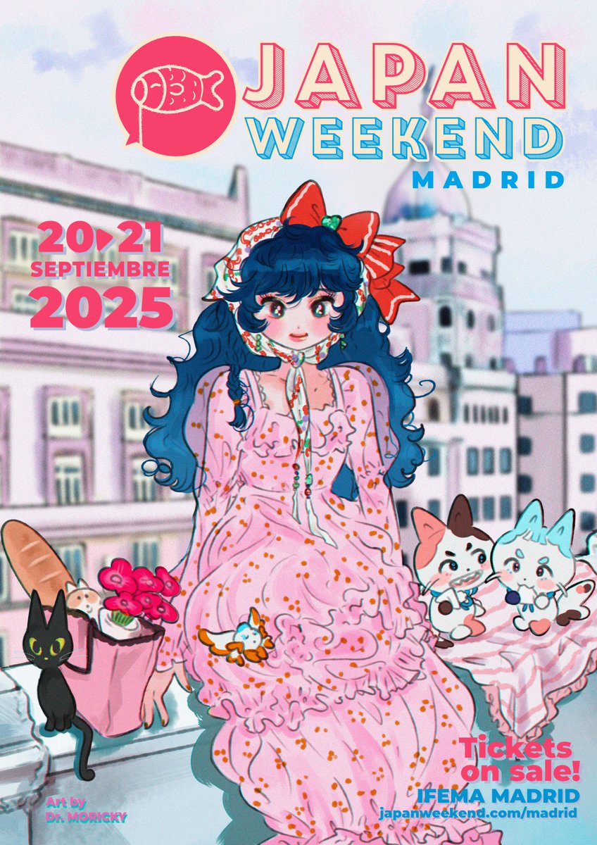 💥 ¡El cartel de 𝐉𝐀𝐏𝐀𝐍 𝐖𝐄𝐄𝐊𝐄𝐍𝐃 𝐌𝐀𝐃𝐑𝐈𝐃 ya está aquí! 🐱💖

¡Los tonos pastel tiñen la Gran Vía en este precioso cartel ilustrado por <a href="/mmoriqomm/">Dr.MORICKY</a>! 🌷 Lo tendrás de 𝐑𝐄𝐆𝐀𝐋𝐎 los días 20 y 21 de septiembre en #JapanWeekendMadrid. ¡Consigue el tuyo antes de que se