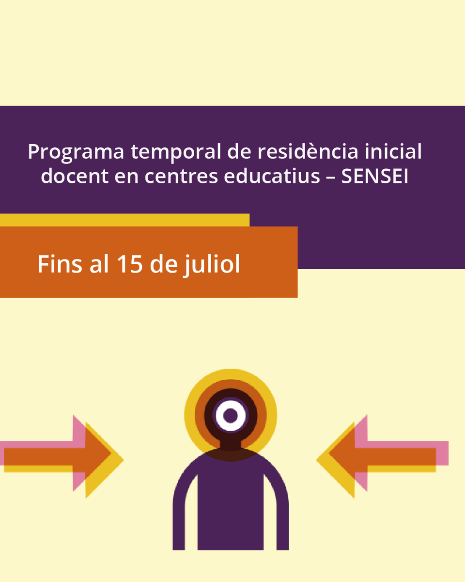 Ja podeu consultar el programa temporal de residència inicial docent en centres educatius Sensei. Entreu a l'enllaç!

📅 Fins al 15 de juliol

🔗 xtec.gencat.cat/ca/formacio/pr…

#AlsCentres