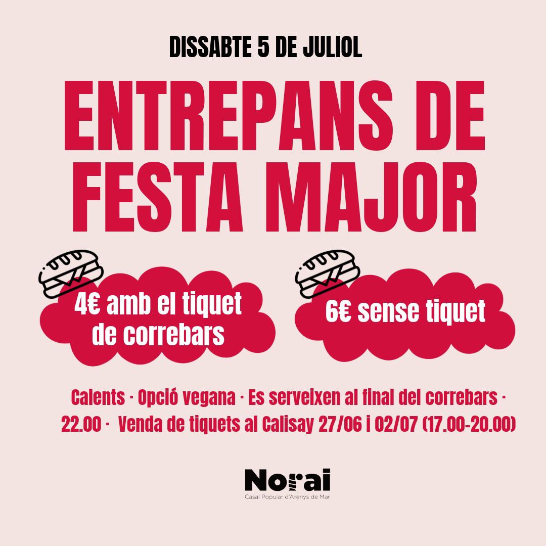 Per SANT ZENON ✨ 
No et quedis amb gana!

Reserva demà al Calisay (17-20h) el teu entrepà: 4 € venda anticipada (6€ barra, el mateix dissabte) ⤵️

🥪 pollastre, llom o bacó amb o sense formatge 
🍆 opció vegana hummus amb escalivada

(No ve inclòs en el tiquet del Correbars)