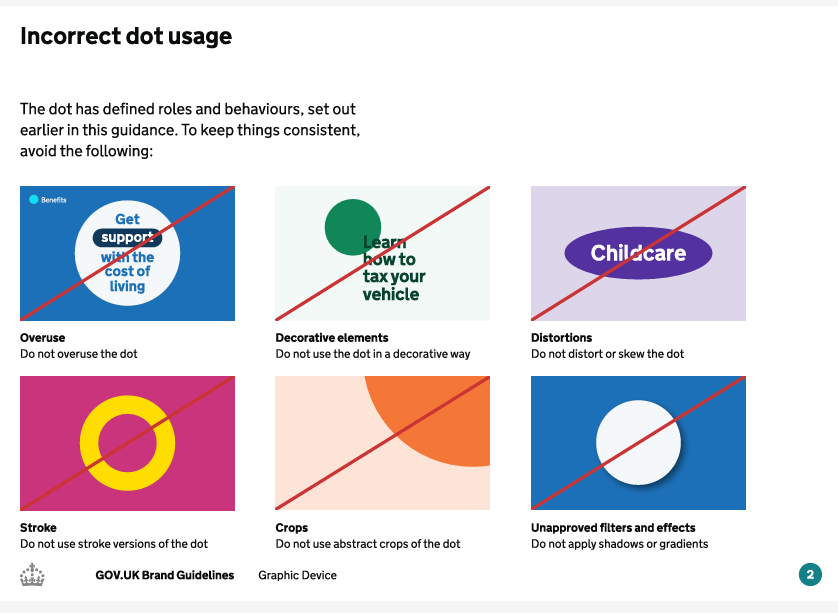 The dot is a "guiding hand for life". For God's sake, do not use the dot in a decorative way. Do NOT overuse the dot.