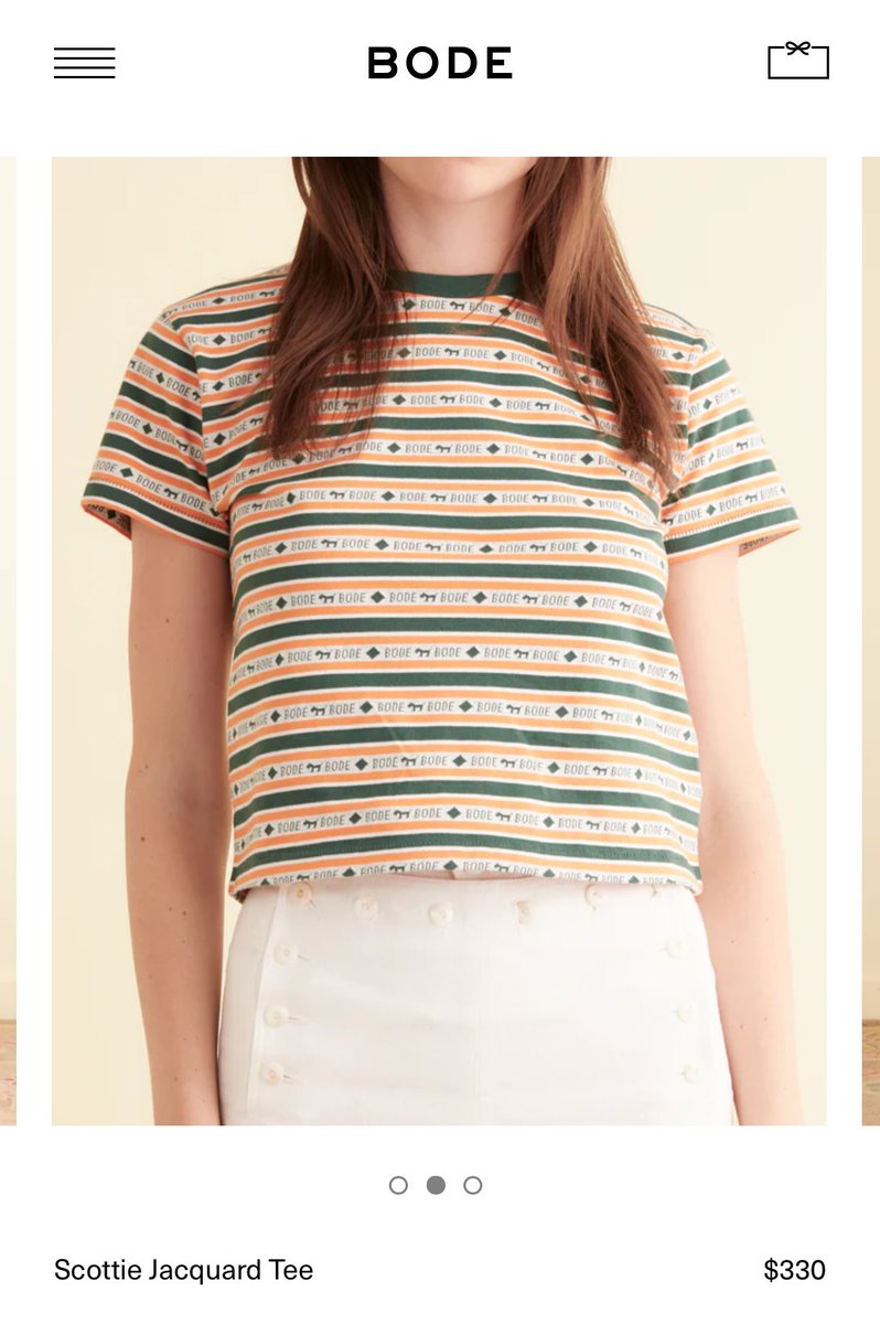 BODE
Scottie Jacquard Tee

The Scottie dog motifs are inspired by Emily's mother's childhood collection of Scottie ephemera.