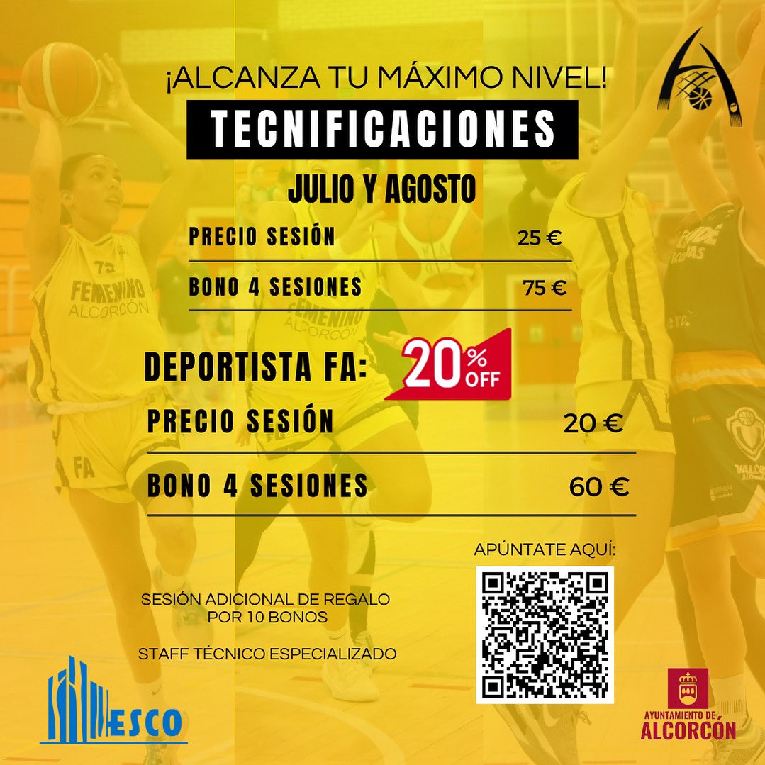 🚨 Tecnificaciones de baloncesto verano 2025 🏀🔥

Mejora tu técnica, tu toma de decisiones y lleva tu juego al siguiente nivel 💪

‼️Plazas limitadas‼️

Escanea el código QR y rellena el formulario 📝

#YosoydelFA #FAmiliaamarilla #FAmilla